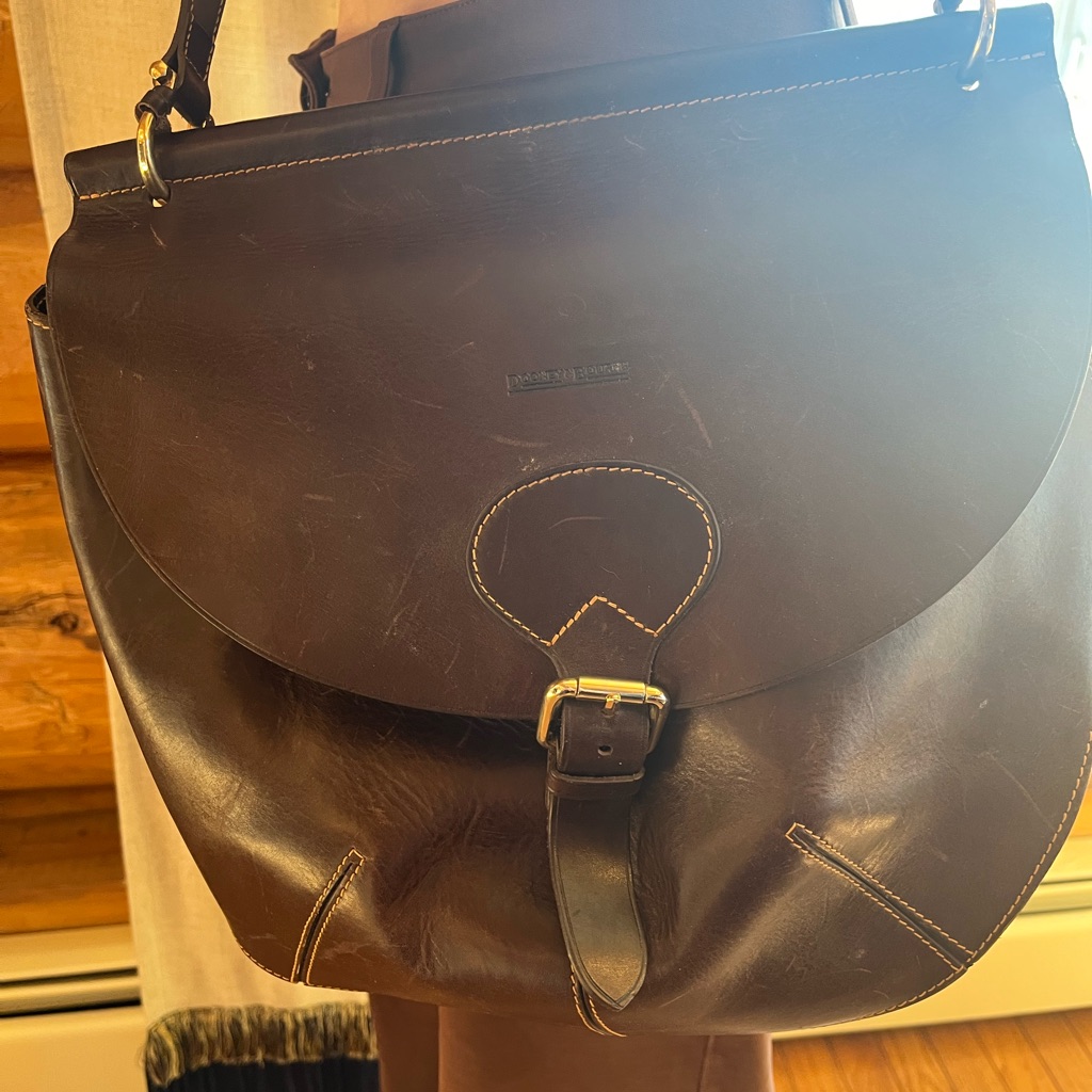 Dooney & Bourke Vintage Bubble Alto Mail Bag Chocolate/Espresso Brown Rare!